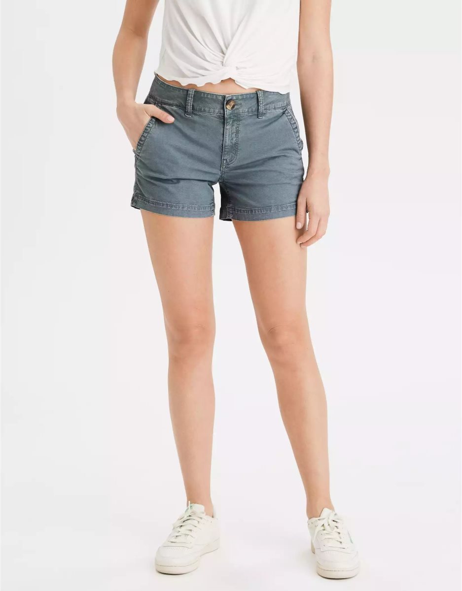 Shorts American Eagle AE Khaki Midi Bleu Femme | LJR-23498230